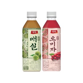 동원 양반 매실차+오미자차 혼합 500ml x (각12펫입)총24펫입 매실음료 펫음료 과채음료