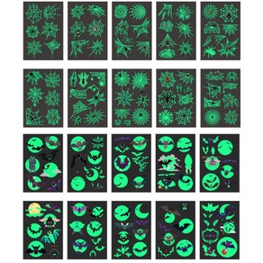 할로윈패션타투 방수야광헤나 박쥐 거미