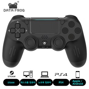 DATA FROG PS4/Slim/Po용 블루투스 무선 컨트롤러, 1개, 검은색, P02