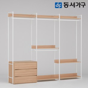 동서가구 팬타 포스코 스틸 시스템 드레스룸_2400 3단 서랍 행거 4colors DF643472