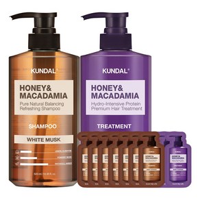 쿤달 네이처샴푸500ml + 트리트먼트500ml 화이트머스크향, 1세트, 500ml
