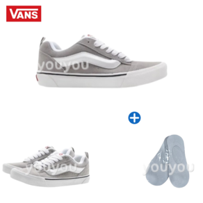 [YUYU] VANS 반스 Knu Skool 뉴스쿨 그레이 키높이 운동화 + 페이크삭스 1p