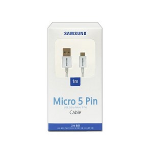 [삼성전자] USB-A 2.0 to Mico 5핀 고속 충전케이블 [화이트/1m], 상세페이지 참조, 1개, 1m