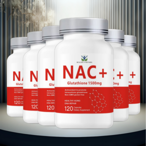 NAC 항산화 글루타치온 전구체 N 아세틸 시스테인 엘시스테인 1500mg 무관세, 6개, 120정