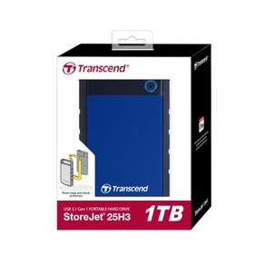 [Transcend] 외장HDD StoreJet SJ25H3B 충격방지 [USB3.1 Gen1] [1TB/블루]