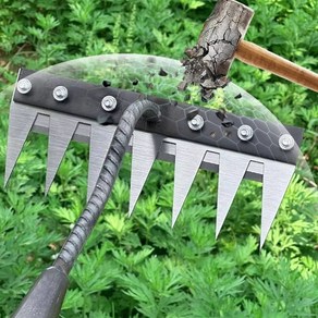 [1/1+1] 탈부착가능한 농업용 다기능 쇠갈퀴 제초 및 개황 밭 고르기 잡초 베기, 6인치, 1+1, 2개