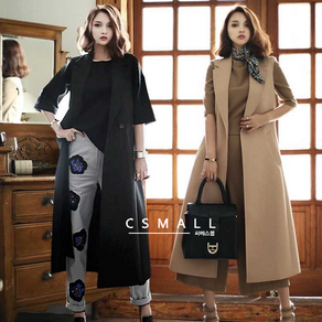 cs mall 여성 빅사이즈 카라넥 모직 조끼 AJ109