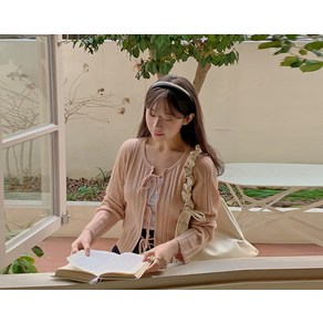 [리리앤코] 리베몬드 골지 리본 니트 가디건