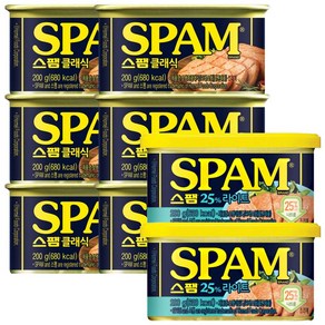 스팸 클래식 200g x 6p + 마일드 200g x 2p 2종 세트