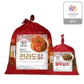 종가 종가집 전라도식 포기김치 5.2kg + 열무김치 900g, 단품