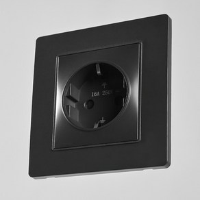 리옹 매트블랙 1구 콘센트 융 타입 유럽형 220V, 1개