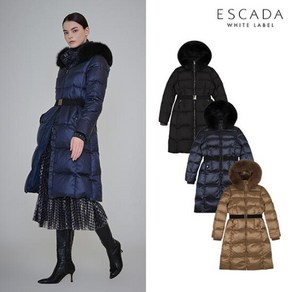 ESCADA 24FW 여성 사가 폭스 퍼 롱다운