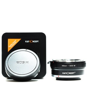 K&F NIK-EOS M 렌즈어댑터 - 니콘 AI 렌즈 >> 캐논 EF-M 바디 - 뒤캡포함 - Nikon AI lens to Canon M mount adapter + cap