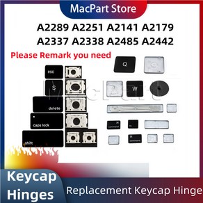 [노트북부품] Macbook Retina Ai/Po A2289 A2251 A2141 A2179 A2337 A2338 A2442 A2485 키보드 키캡 용 교체 키 캡 및 힌지, [05] 5 hinge