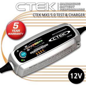 CTEK MXS5.0 TEST & Chage 스웨덴 씨텍 명품 충전기 AGM 일반 배터리 및 발전기 및 스타트모터 성능테스트를 할수 있는 전천후 충전기, 1개