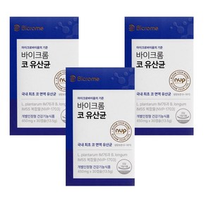 [바이크롬 코 유산균]코 면역/90캡슐(3개월분)/콧물/코막힘/알러지검사/프로바이오틱스추천/NVP1703, 3개, 30정