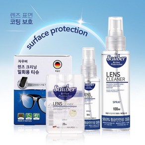 자우버 렌즈클리너 스프레이 100ml + 극세사천, 1개