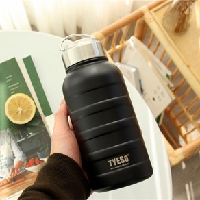 TYESO 진공 스텐 텀블러 보온보냉 대용량 손잡이 캠핑 스포츠(보헤미안 750ml / 1000ml), 블랙, 1개