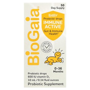 바이오가이아 유아용 Potectis 드롭스 이뮨 액티브 036개월 600IU 10ml(0.34fl oz), 1개