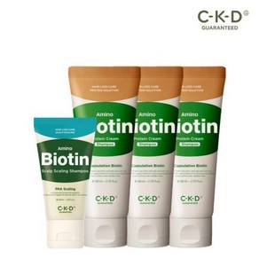 CKD 아미노비오틴 두피각질샴푸40ml+단백질크림 샴푸 80mlX3, 1개