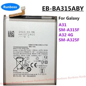 삼성 갤럭시 A31 SM-A315F A32 4G SM-A325F EB-BA315ABY 휴대폰 배터리 5000mAh 교체, 1개, 2) battey NO tools