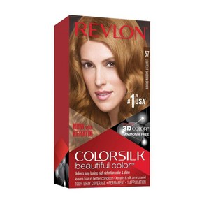 Revlon Pemanent Hai Colo Pemanent Hai Dye C Revlon 영구 헤어 컬러 영구 헤어 염료 100% 그레이 커버리지의 Colosi, 1개, 57 가장 밝은 골든 브라운