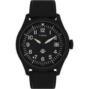 Timex 남성용 익스페디션 노스 트라프록 43mm 시계 - 다이얼 블랙 케이스 블랙/블랙 미니멀리스트