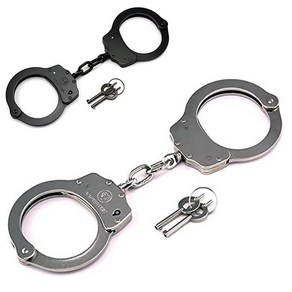 VIPERTEK handcuffs 더블락 철제경찰판 프로페셔널, 실버, 실버, 1개