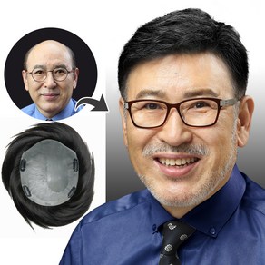 C&K코스메틱 남자가발 100% 인모 고급올스킨 가발 정수리 남성가발, 올스킨 가르마 L(대), 1개