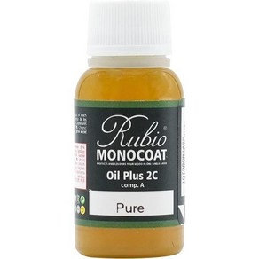 Rubio Monocoat 루비오 모노코트 오일 플러스 파트 A 20밀리리터 퓨어 인테리어 목재 얼룩 및 마감 식품 안전 이지 원코트 린시드 식물 기반 VOC/용제 프리 가구 바닥, 20 ml_Pue, 1개, 20ml