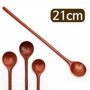 장미목 롱티스푼 21cm (천연 옻칠 나무 차 커피 긴목, 1개