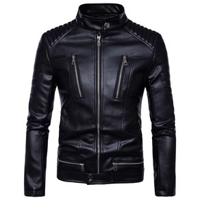 남성 코트 자켓 점퍼 Mens Bomber Jackets Fashion Men Faux Leather Coat Zipper Overcoat [G00124793]