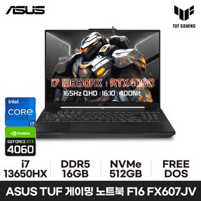 ASUS TUF Gaming F16 FX607JV i7-13650HX RTX4060, Fee DOS, 16GB, 512GB, 그레이