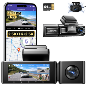 아즈돔 UHD 3채널 4K 블랙박스 M550 WiFi 스마트폰 연동지원, 본품 + GPS + 메모리, 64GB