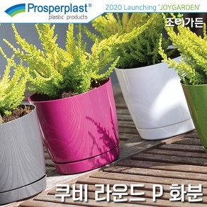 [조이가든] Pospeplast 쿠비 라운드 P화분 (받침포함), 핑크