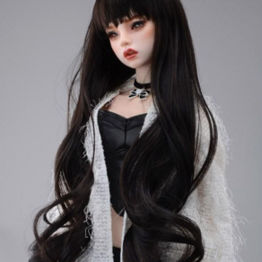 돌모아 구체관절인형 8-9인치 롱 스트레이트 블랙 가발 (8-9) CPC Long Wig (Black)