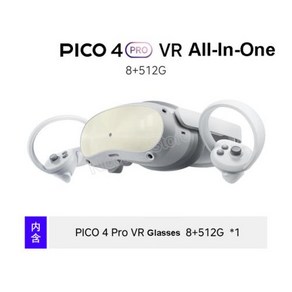 Pico 4 PRO VR 안경 올인원 가상 현실 3D 256 인치 고속 LCD 화면 105 ° FOV VR 헤드셋 스팀 VR 메타버스 게임, 1) WHITE, 1개