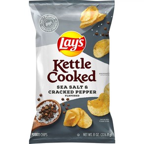 [미국직배송]레이스 케틀 쿡 씨 쏠트 & 페퍼 감자칩 1개x226.8g Lay's Kettle Sea Salt & Cracked Pepper