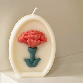 피아테 카네이션 액자 캔들 어버이날 스승의날 선물 오브제, 1개, 85g, 코코마드모아젤