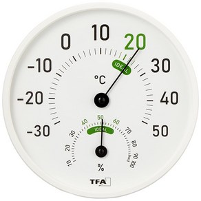 TFA 45.2045.02 독일 아날로그 실내 실외 온습도계, 1개