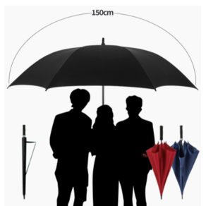 [빅사이즈] 고급 골프우산 장우산/특대형 UV차단 암막우산 자동우산+어깨끈 커버, 블랙, 1개