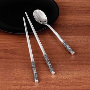 순은 숟가락 식기 수제 세공 실버 99.9 스털링 인증서, A 은수저 32g, 1개