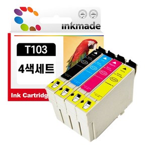 엡손 T103 호환 잉크 4색 세트 TX600FW TX550W T40W T1031 T1032 T1033 T1034, 1개