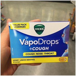 Vicks Vapodops cough Honey Lemon Menthol 빅스 베이포드롭스 기침 멘솔 허니 레몬맛 목캔디 36개입x2개, 1개