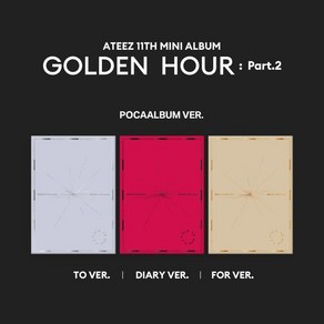 에이티즈 (ATEEZ) - GOLDEN HOUR : Part.2 [POCAALBUM VER.][3종 SET] : 버전별 포토스탠드 + QR 카드 1종 랜덤 ...