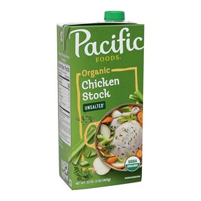 Pacific Foods 유기농 무염 치킨 스톡 946.4ml(32온스) 상자, 32개, 946.4ml