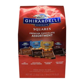 기라델리 스퀘어 초콜릿 4가지 맛 모음 밀크 다크 카라멜 카카오 Ghiadelli Assoted Squaes Chocolates, 1개, 674.9g