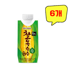 파스퇴르 찰옥수수 우유, 6개, 250ml