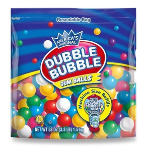 Dubble Bubble Gumball 미국 더블버블 아메리칸 오리지널 대왕 풍선껌 껌볼 기계 리필 1.5kg, 1개