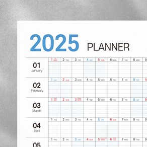 2025년 한장 연간 플래너 달력 (벽걸이 포스터형 계획표), 2025년 한장 플래너 B2